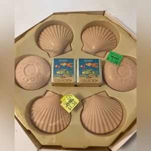 Vintage Rovar Luxury Bath Soap and Cubes French Milled Gift Set Sea Shell